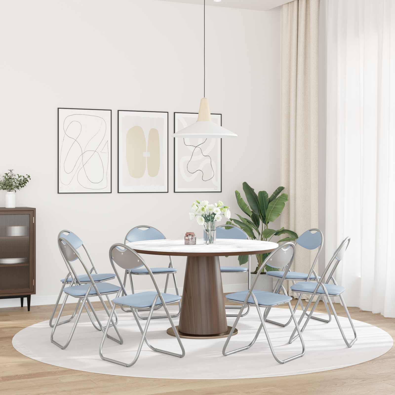 Chaise pliante 8 pcs Gris 48 x 43,5 x 81 cm Simili cuir - XIOS