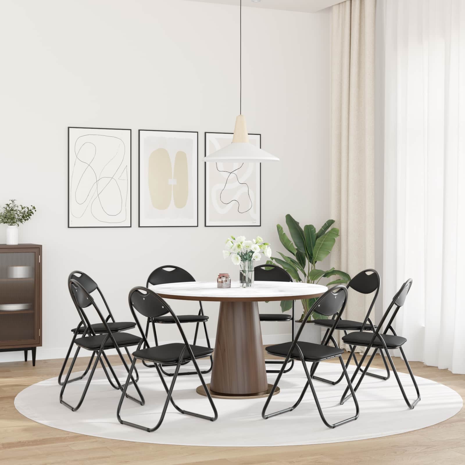 Chaise pliante 8 pcs Noir 48 x 43,5 x 81 cm Simili cuir - XIOS