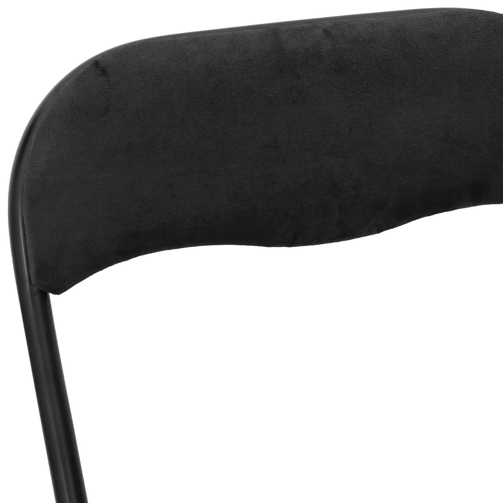 Chaise pliante 8 pcs Noir 48 x 44 x 78 cm Velours - XIOS