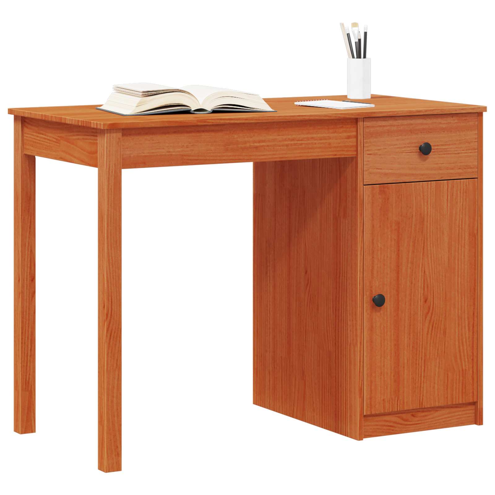 Bureau avec tiroir Brun Ciré 100 x 50 x 74 cm Pin massif - XIOS