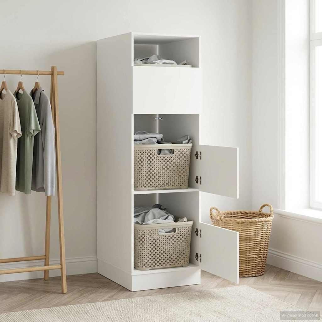 Armoire à Laver Blanc 50 x 68 x 162 cm Bois d'ingénierie