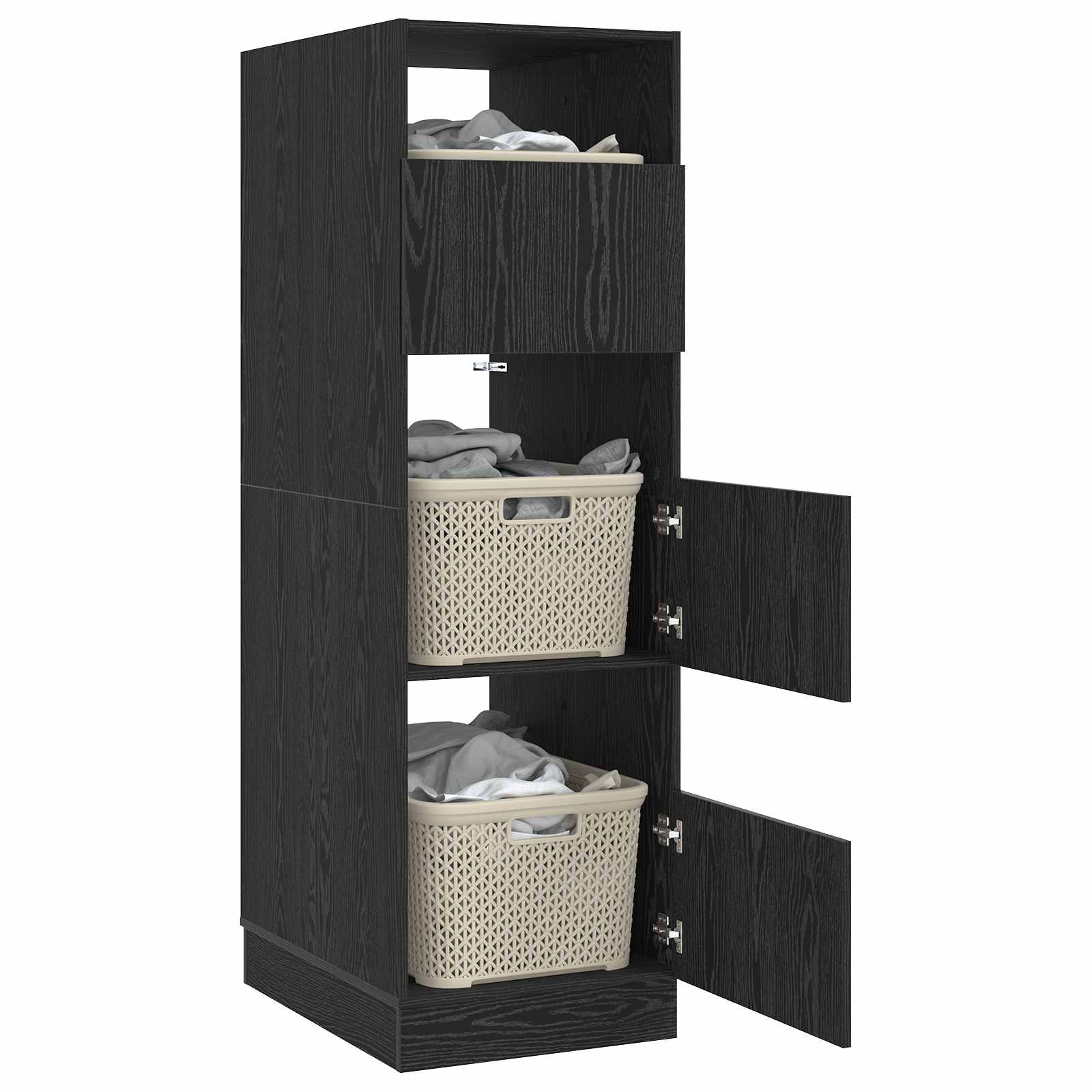 Armoire à Laver Chêne noir 50 x 68 x 162 cm Bois d'ingénierie