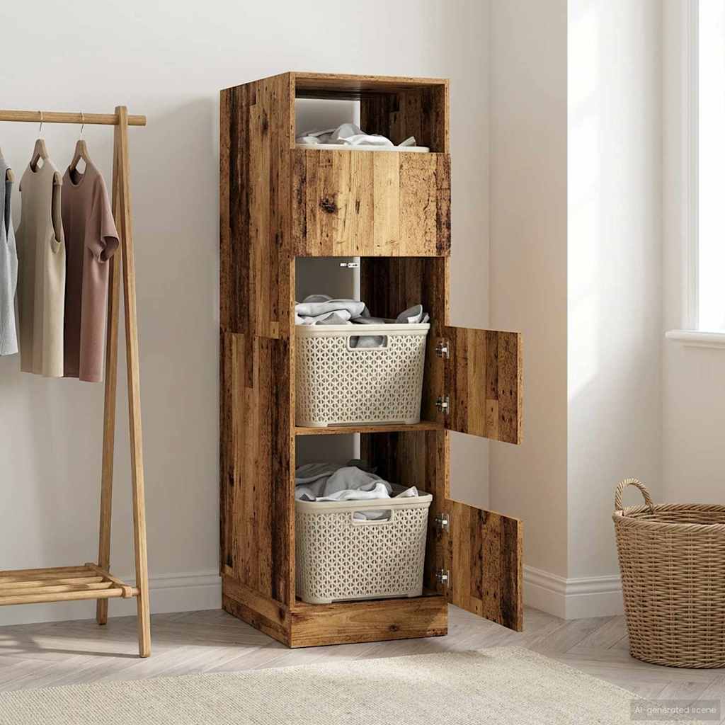 Armoire à Laver Bois ancien 50 x 68 x 162 cm Bois d'ingénierie