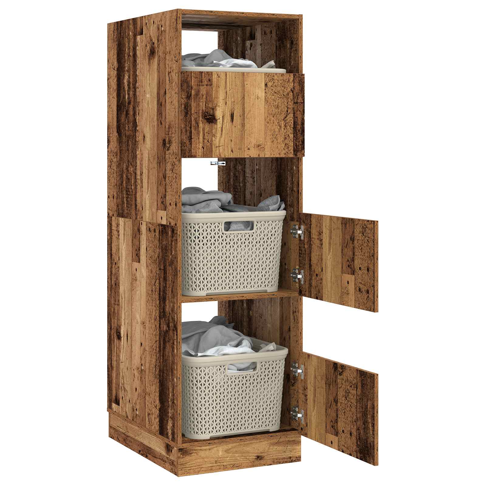 Armoire à Laver avec stockage Bois ancien Bois d'ingénierie