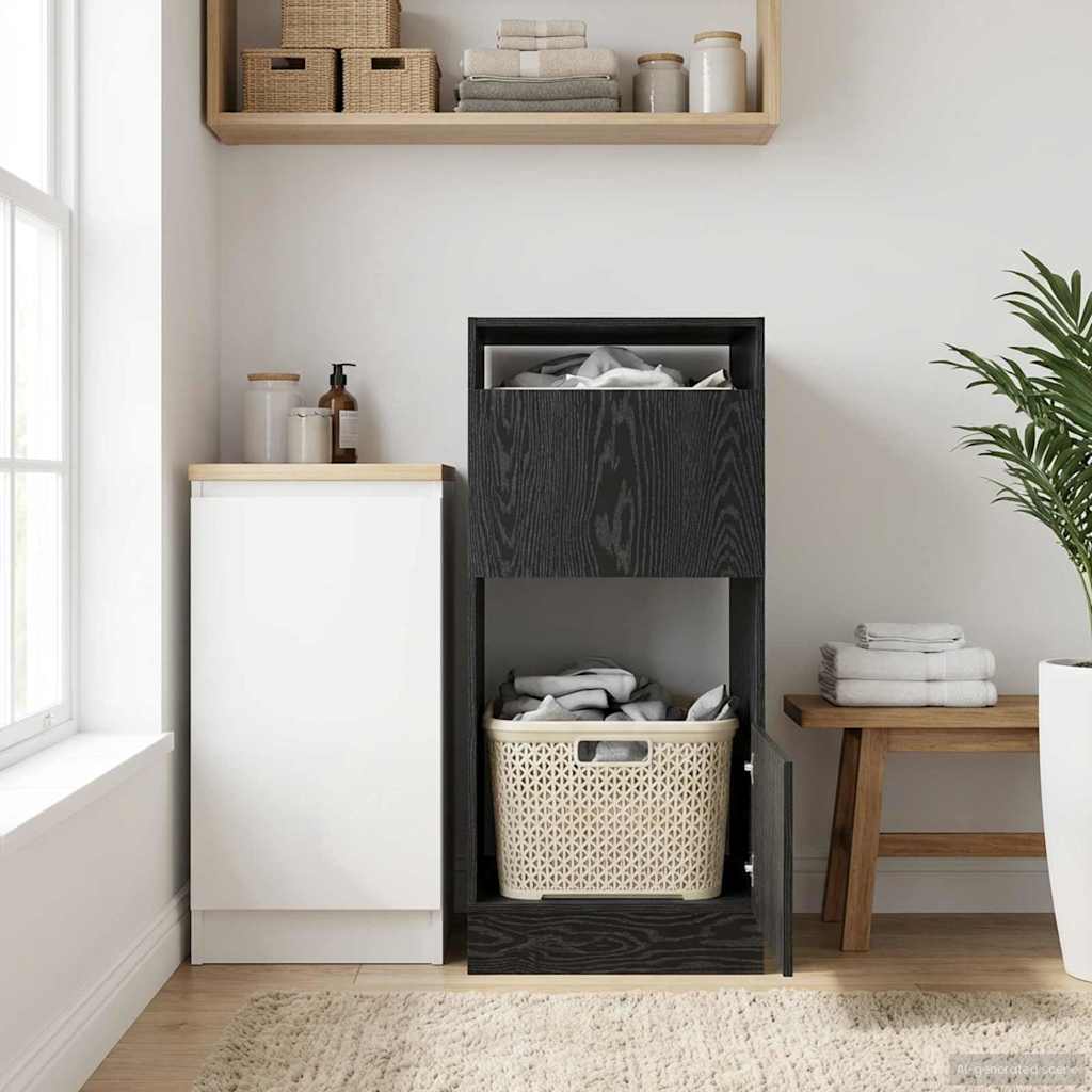 Armoire à Laver Chêne noir 50 x 68 x 102 cm Bois d'ingénierie