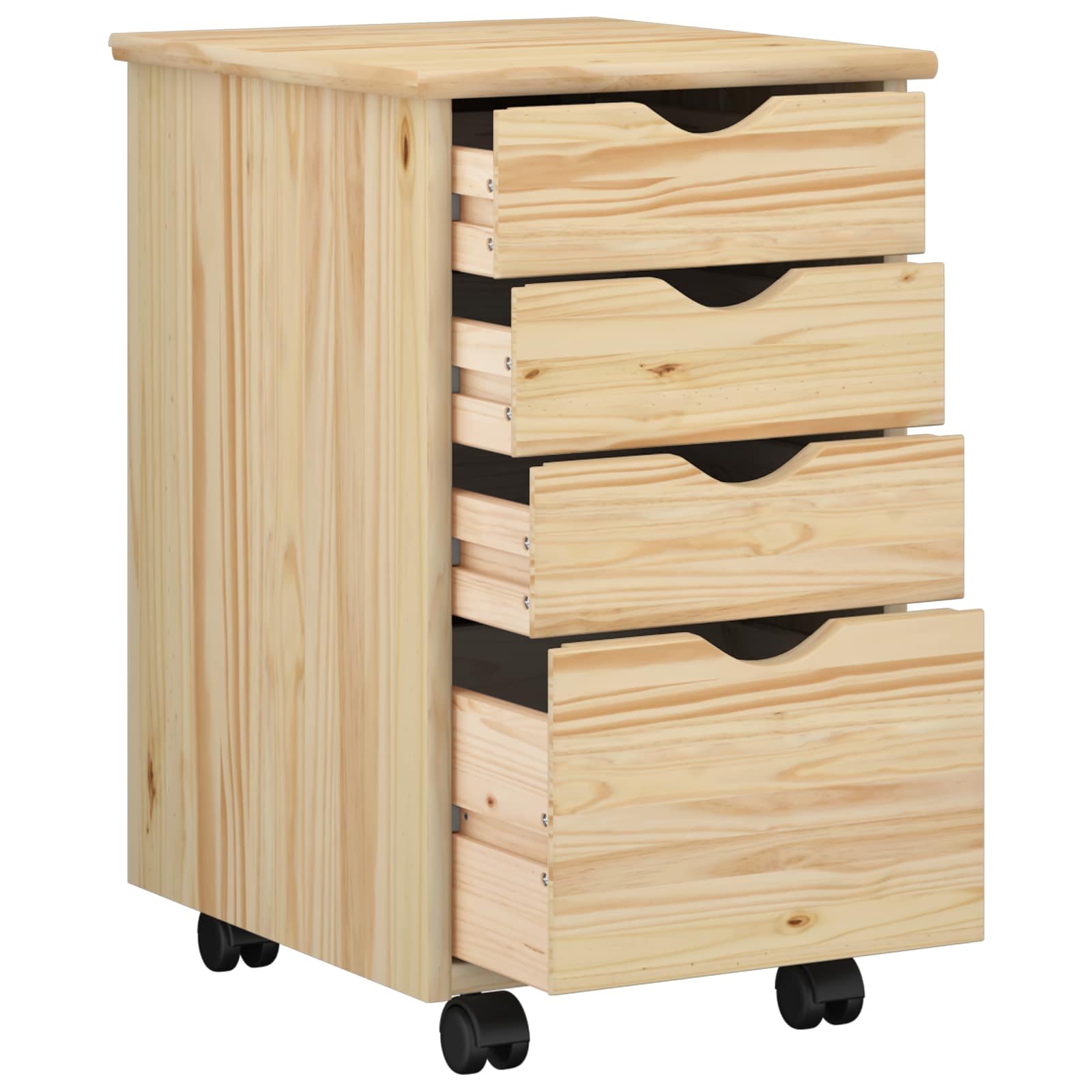 Cabinet roulant avec roue Marron 34 x 39 x 56 cm Pin massif - XIOS