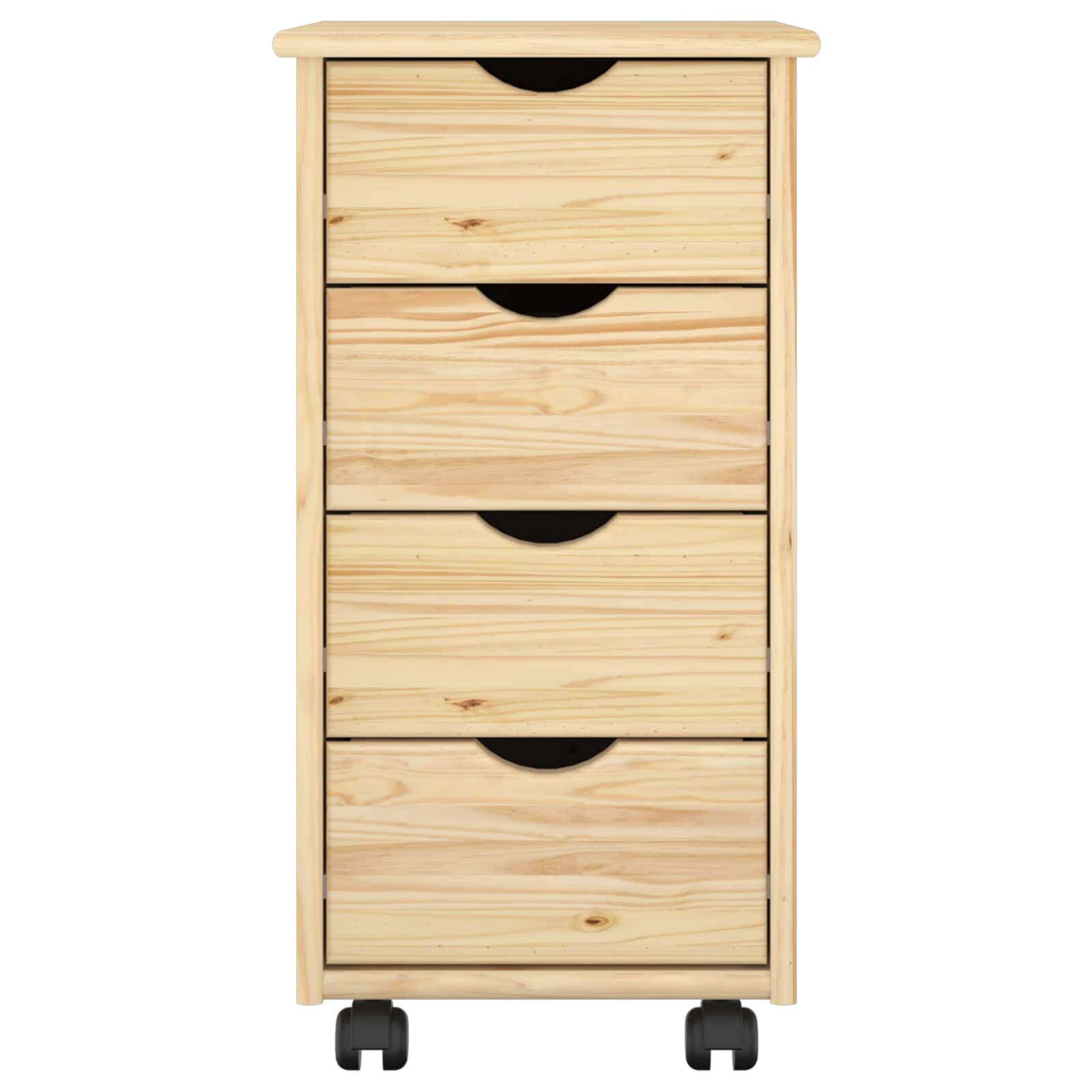 Cabinet roulant Marron 65,5 x 34 x 39 cm Bois de Pin Massif - XIOS