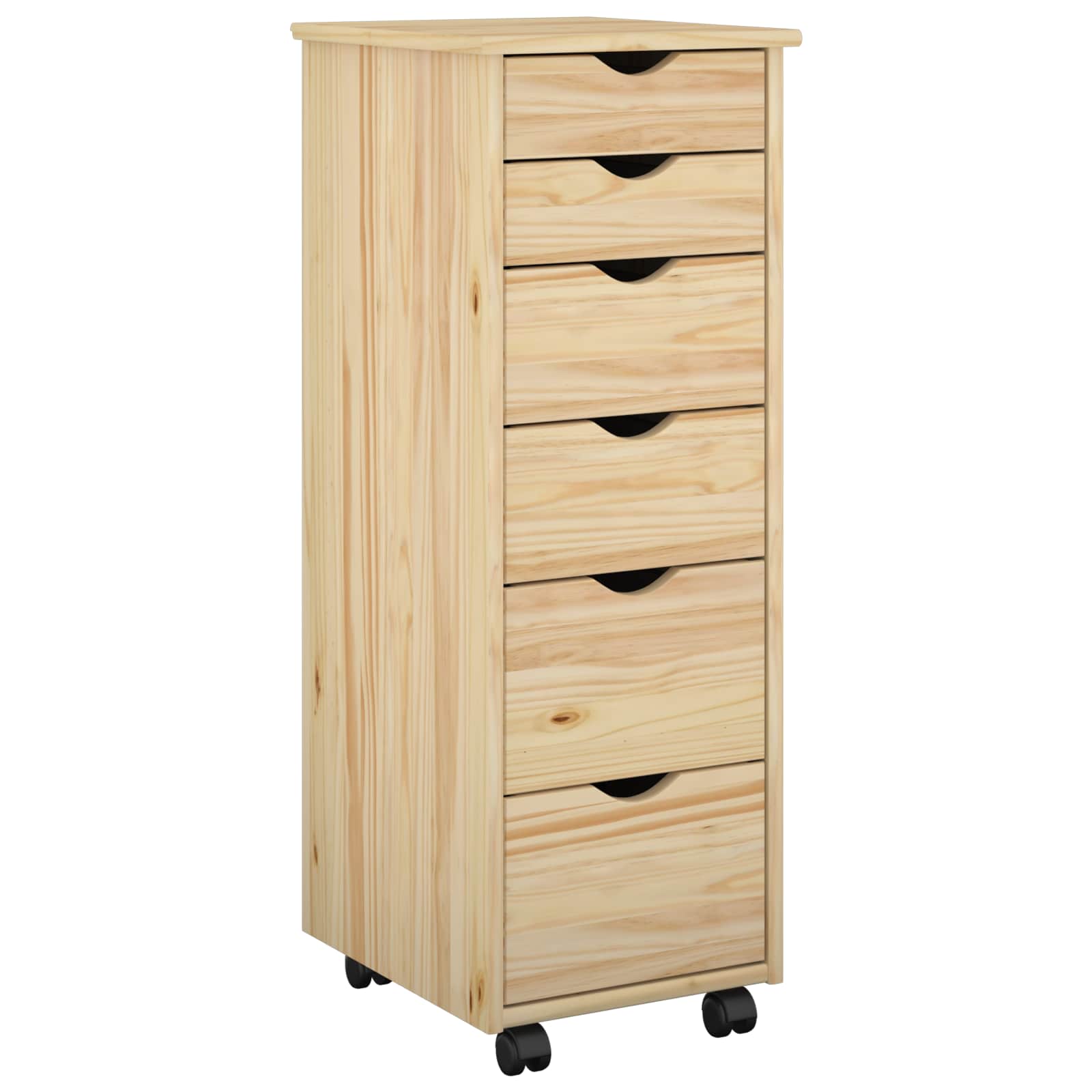 Cabinet roulant Marron 34 x 39 x 93,5 cm Bois de Pin Massif - XIOS