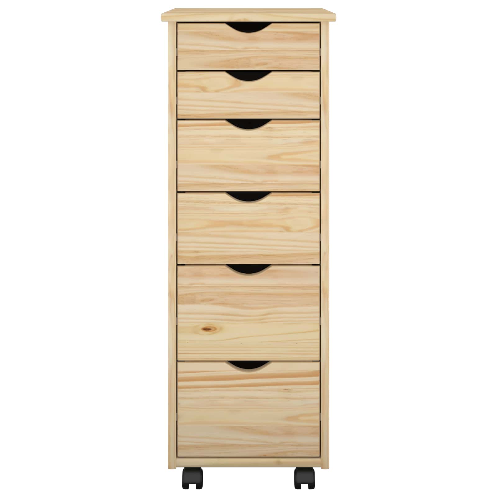 Cabinet roulant Marron 34 x 39 x 93,5 cm Bois de Pin Massif - XIOS