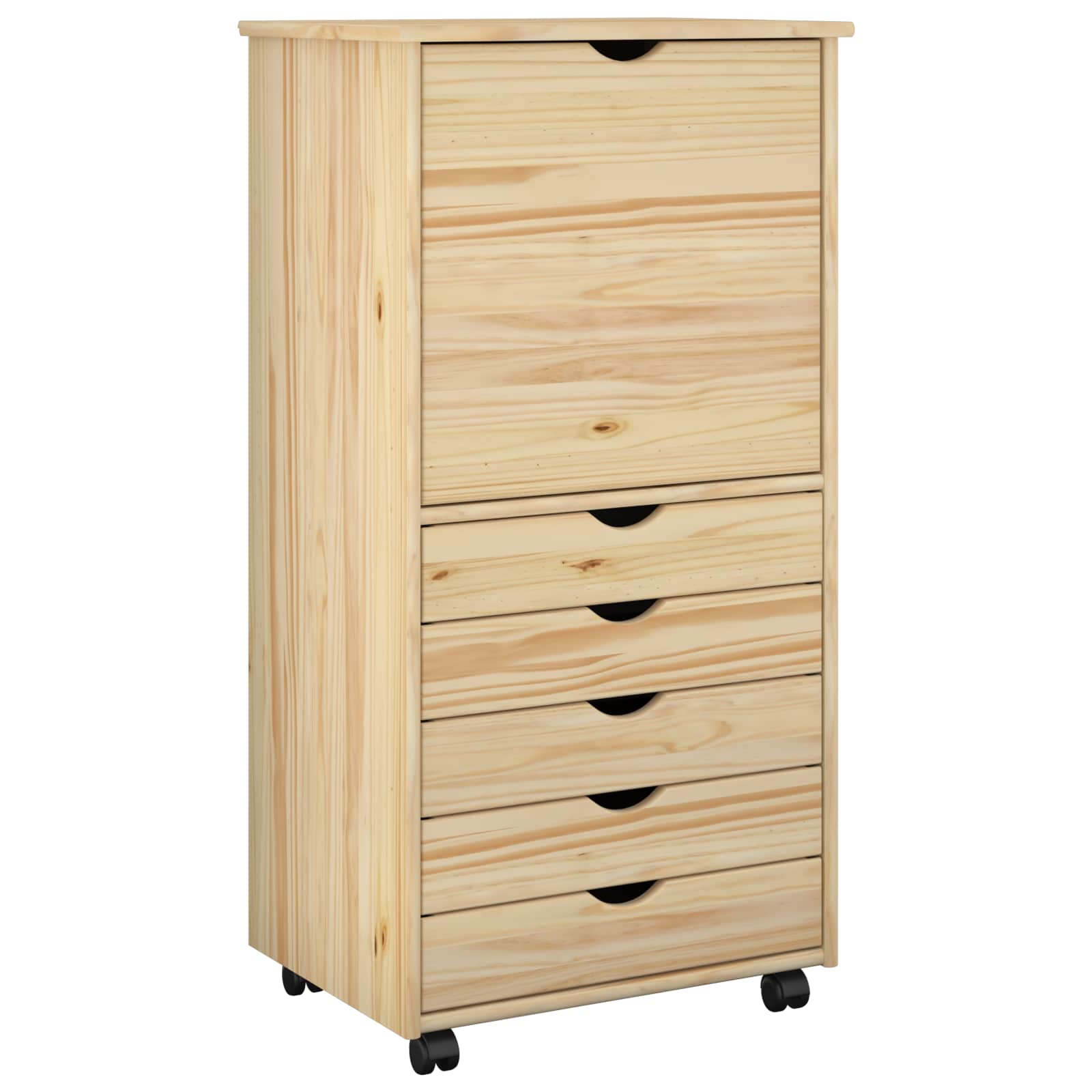 Cabinet roulant Marron 53 x 39 x 103 cm Bois de Pin Massif - XIOS