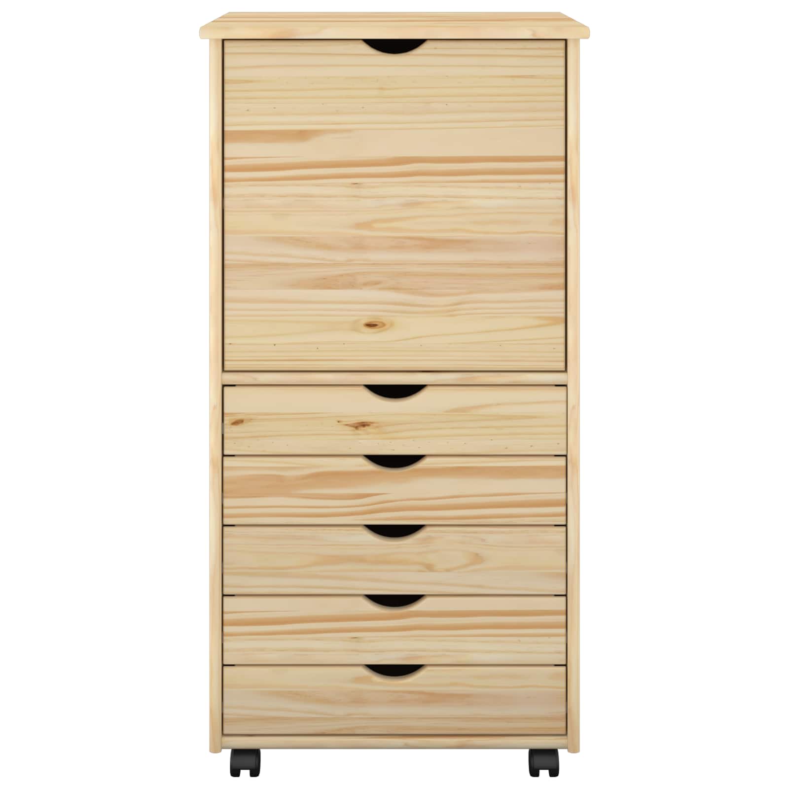Cabinet roulant Marron 53 x 39 x 103 cm Bois de Pin Massif - XIOS