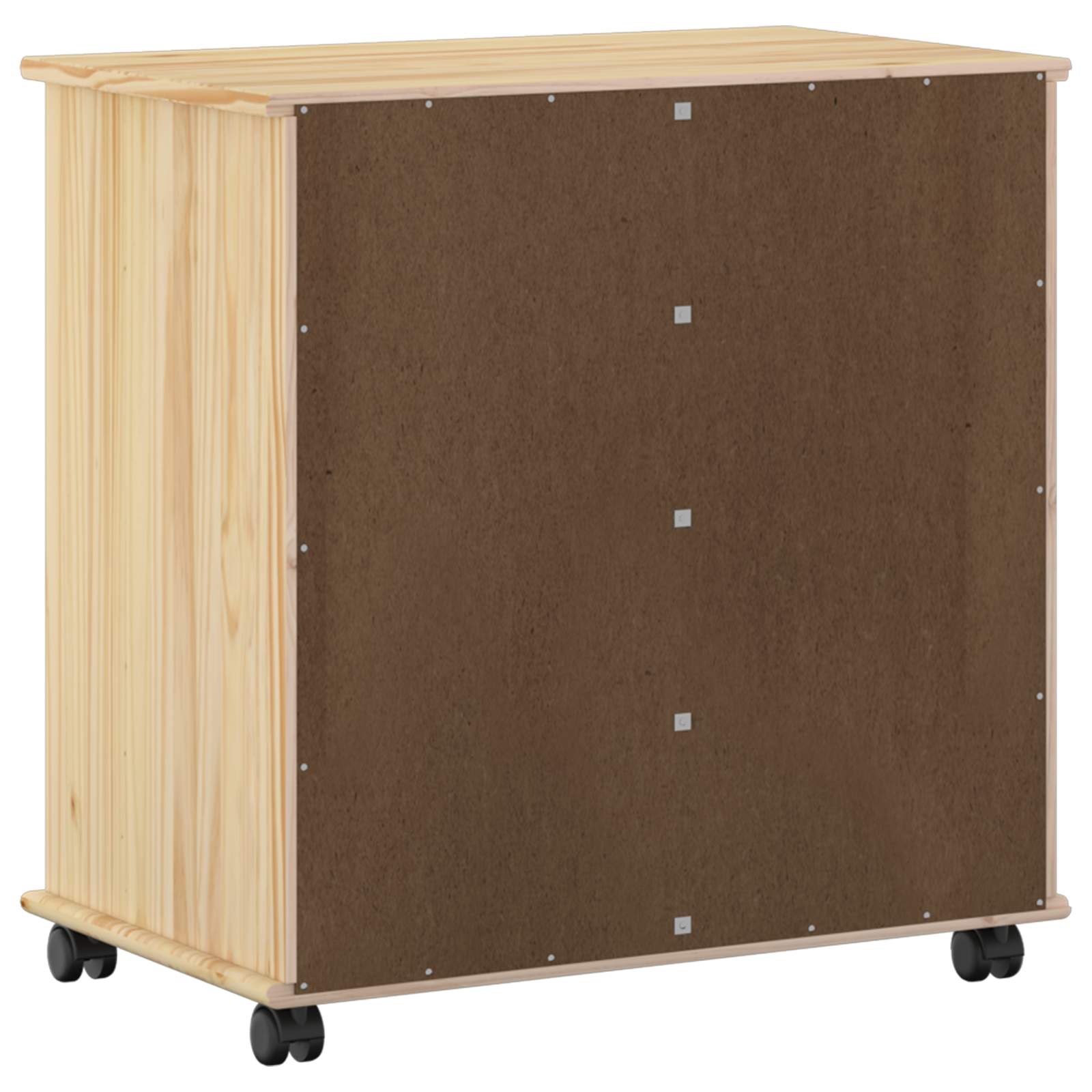Cabinet roulant Marron 63,5 x 39 x 65,5 cm Bois de Pin Massif - XIOS