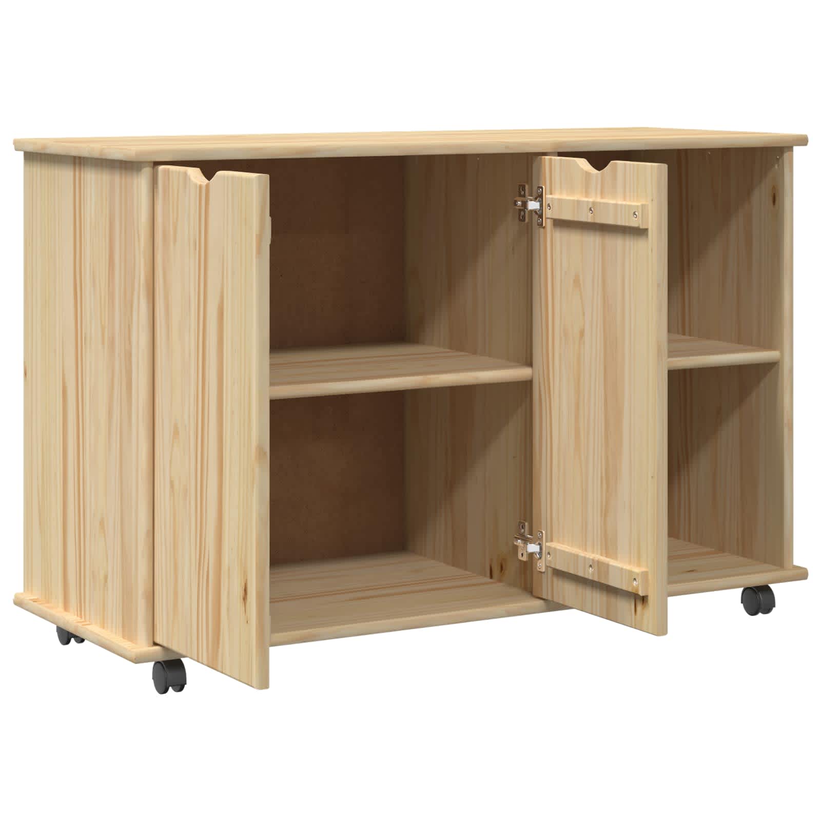 Cabinet roulant Marron 100 x 39 x 65,5 cm Bois de Pin Massif - XIOS