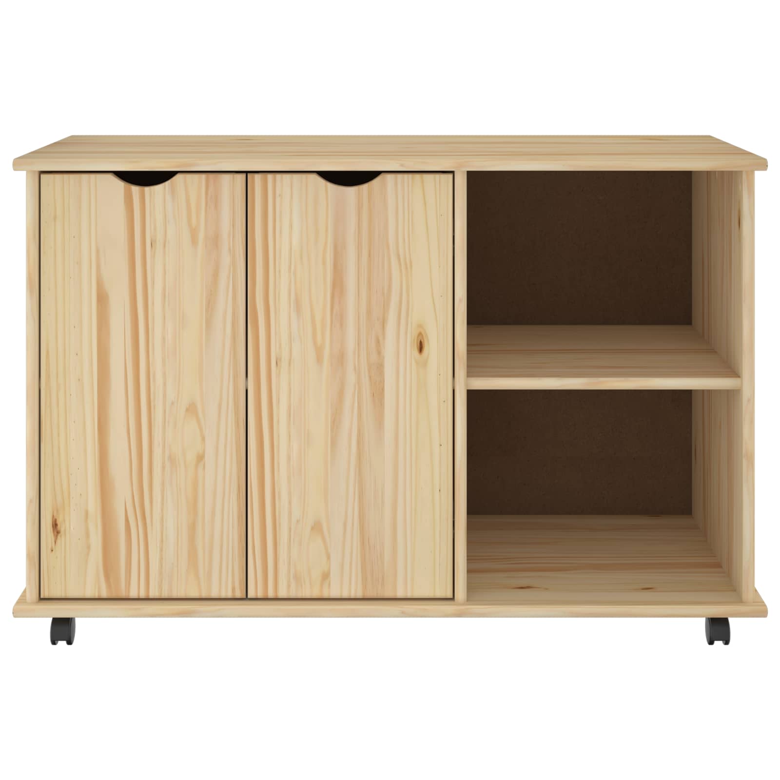 Cabinet roulant Marron 100 x 39 x 65,5 cm Bois de Pin Massif - XIOS