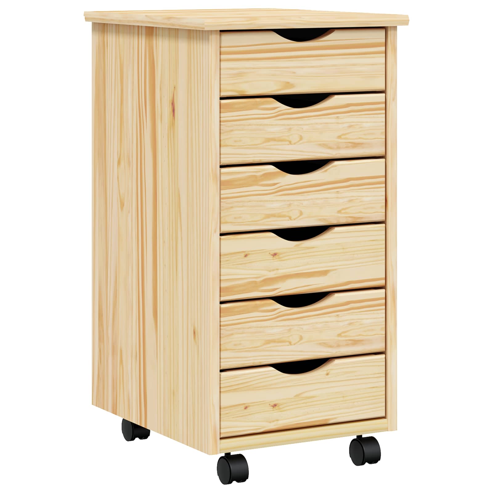 Cabinet Roulant avec Tiroirs avec roue MOSS Vernis transparent - XIOS