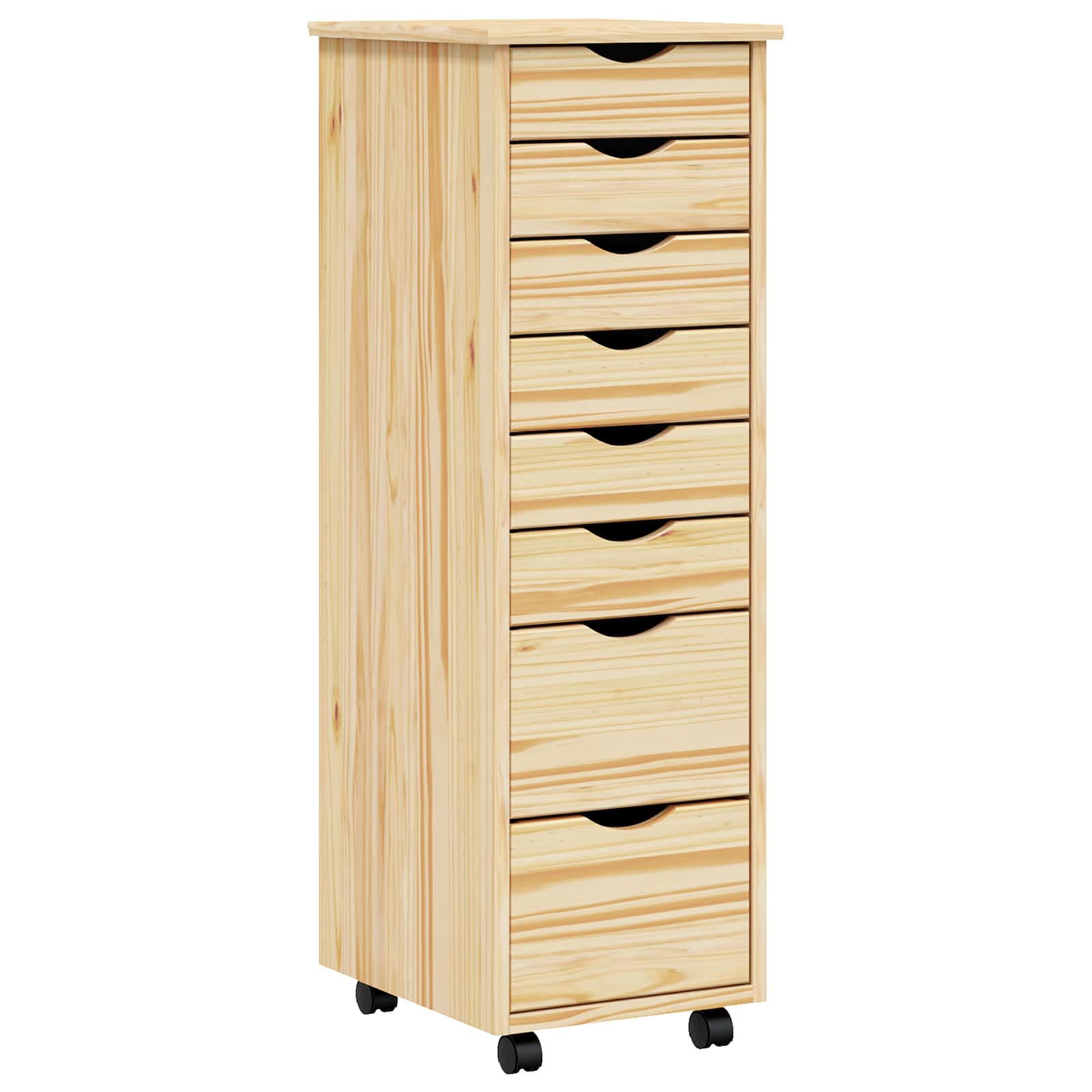 Cabinet Roulant avec Tiroirs avec roue MOSS Vernis transparent - XIOS