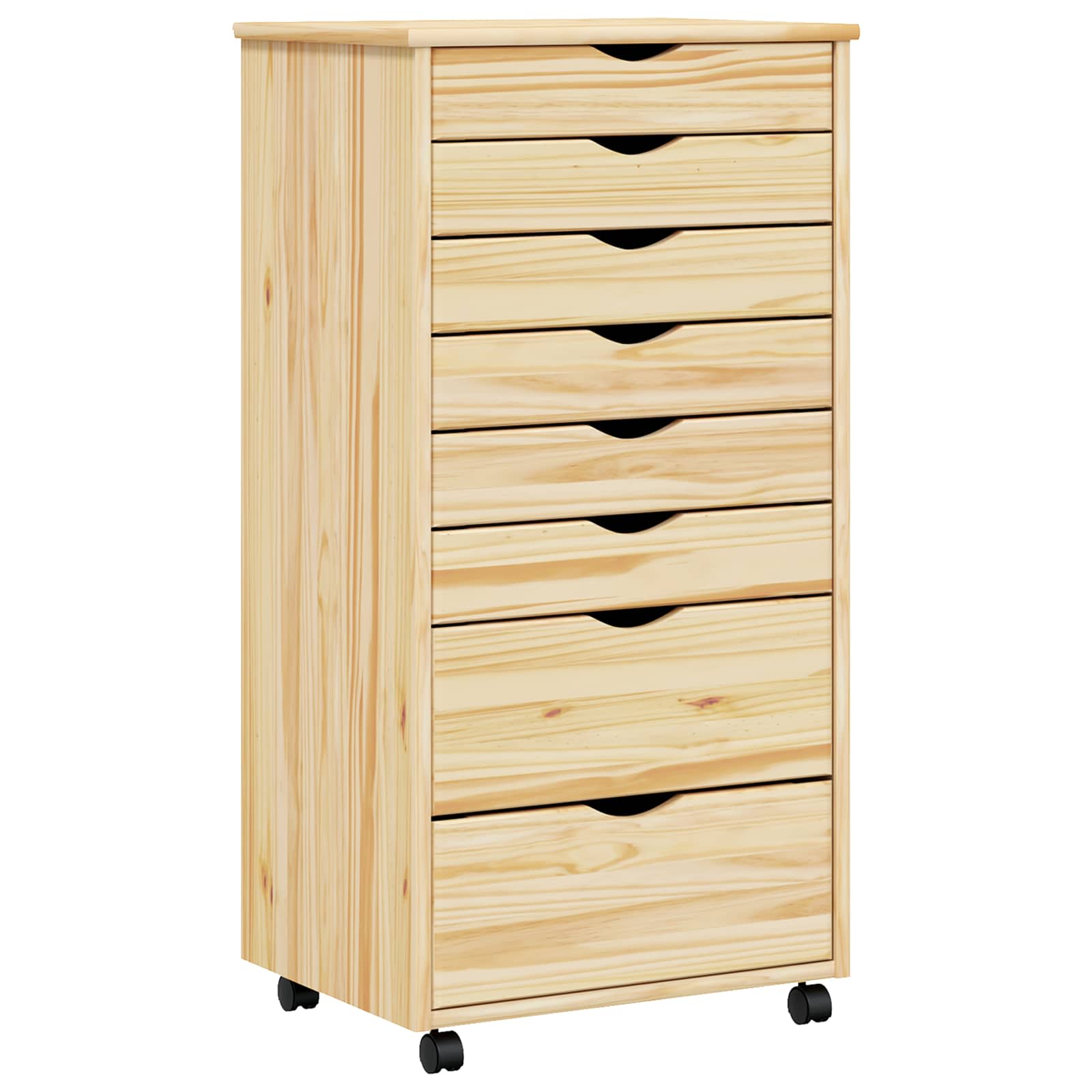 Cabinet Roulant avec Tiroirs avec roue MOSS Vernis transparent - XIOS