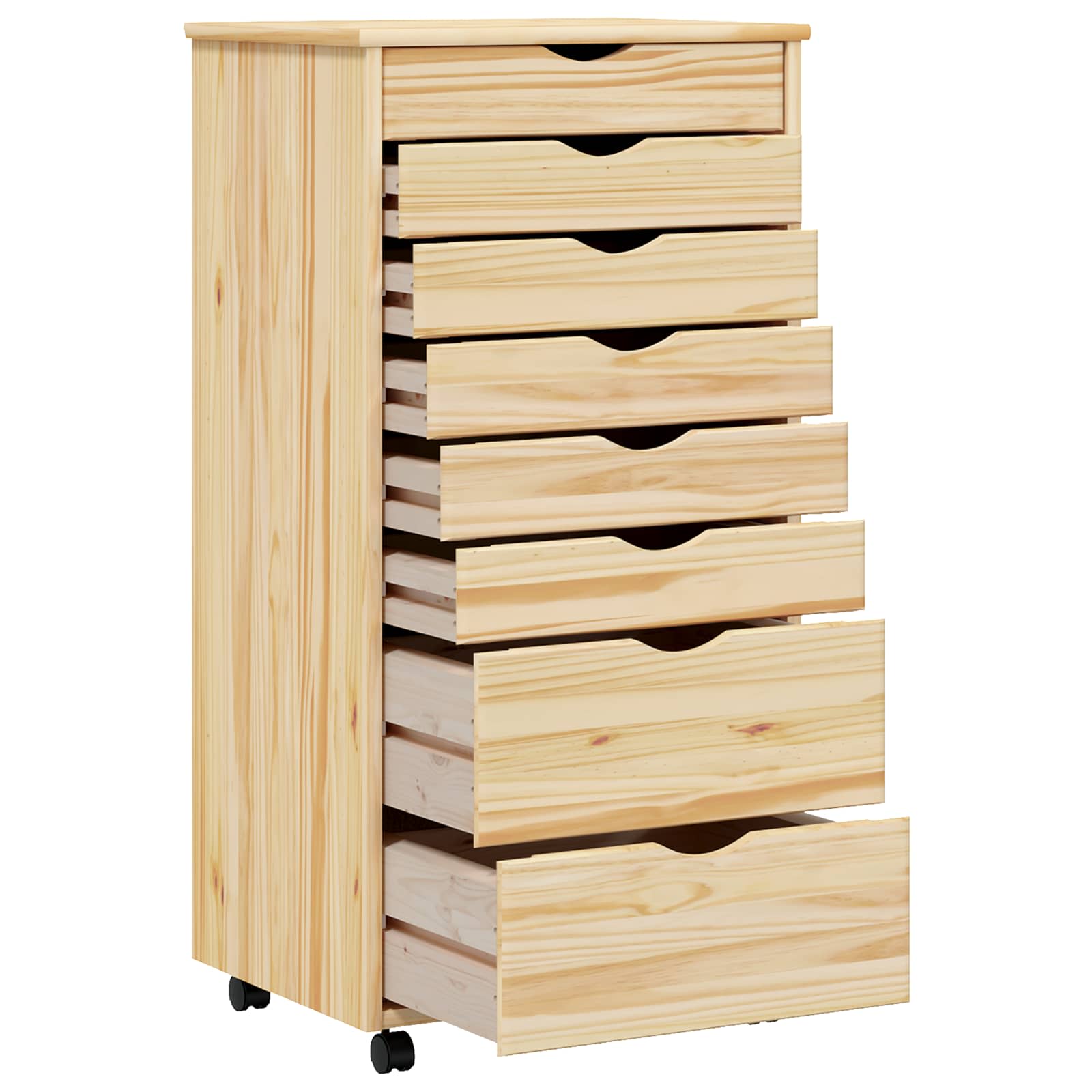 Cabinet Roulant avec Tiroirs avec roue MOSS Vernis transparent - XIOS