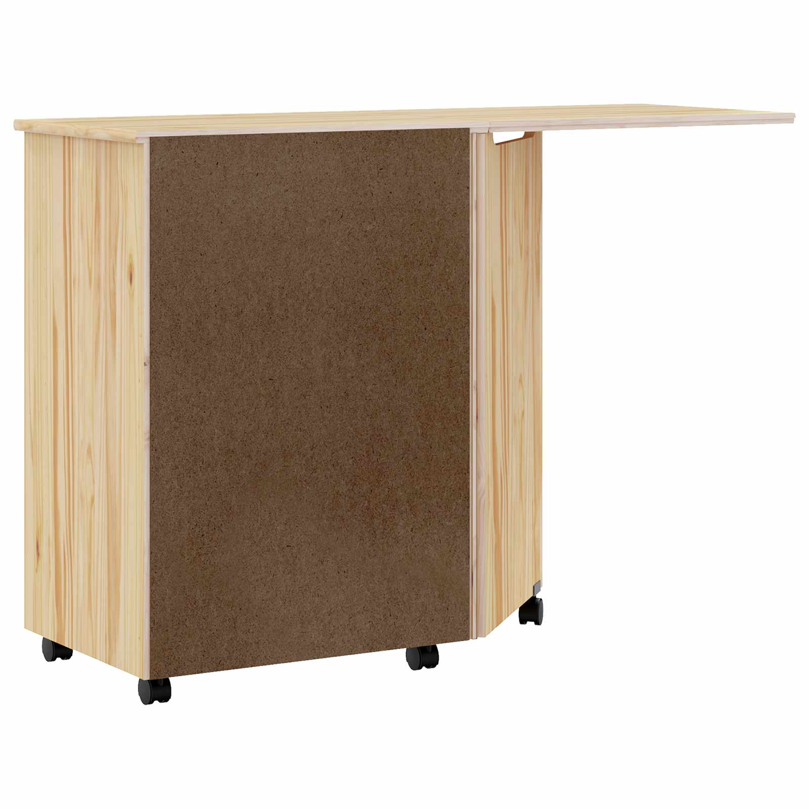 Cabinet roulant avec bureau avec roue MOSS Vernis transparent - XIOS