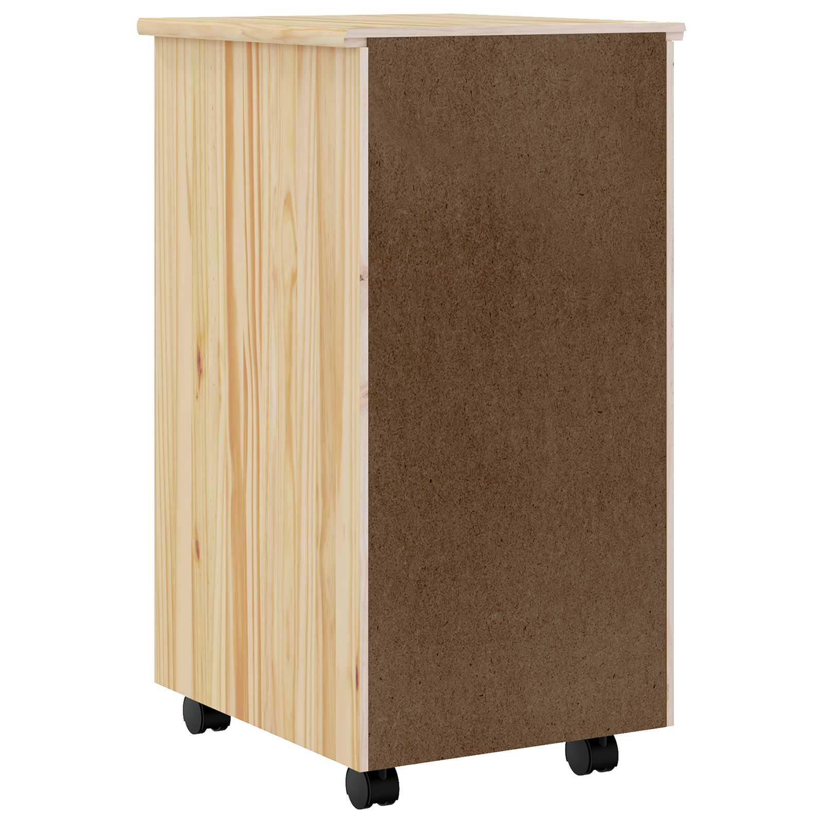 Cabinet roulant avec bureau avec roue MOSS Vernis transparent - XIOS