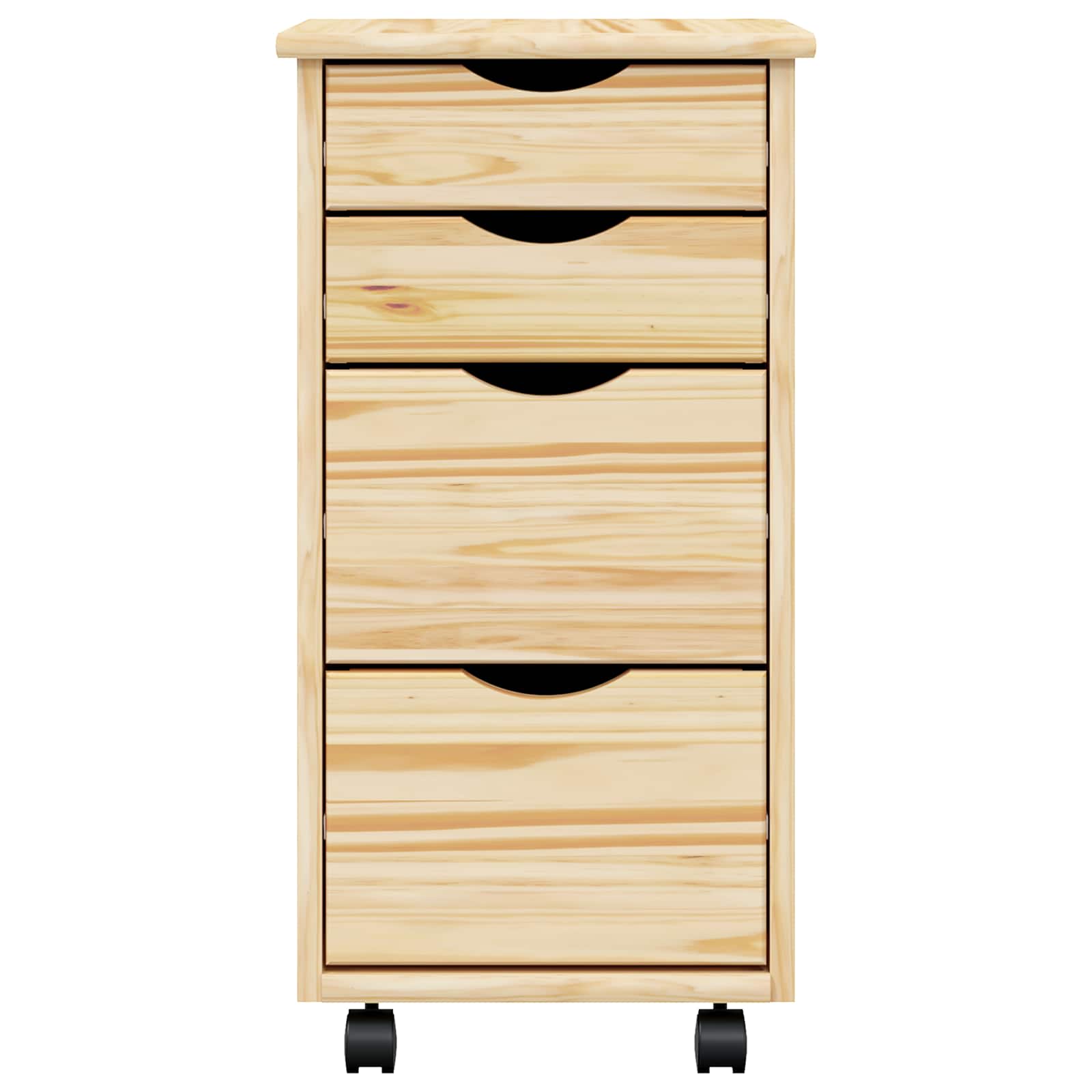 Cabinet roulant avec bureau avec roue MOSS Vernis transparent - XIOS