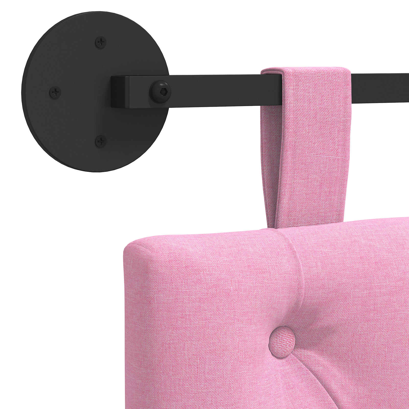 Tête de lit suspendue Montage mural Rose 210 x 55 x 7 cm tissu - XIOS