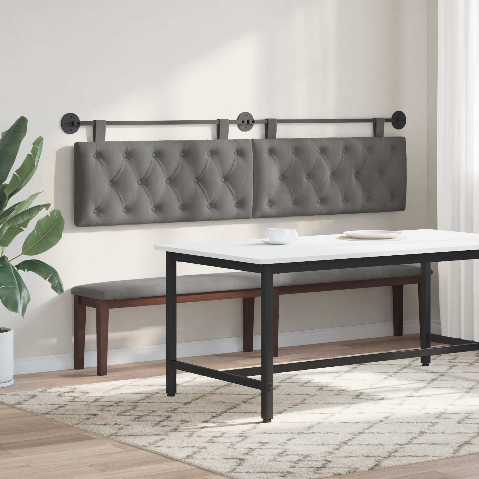 Tête de lit suspendue Gris foncé Velours - XIOS