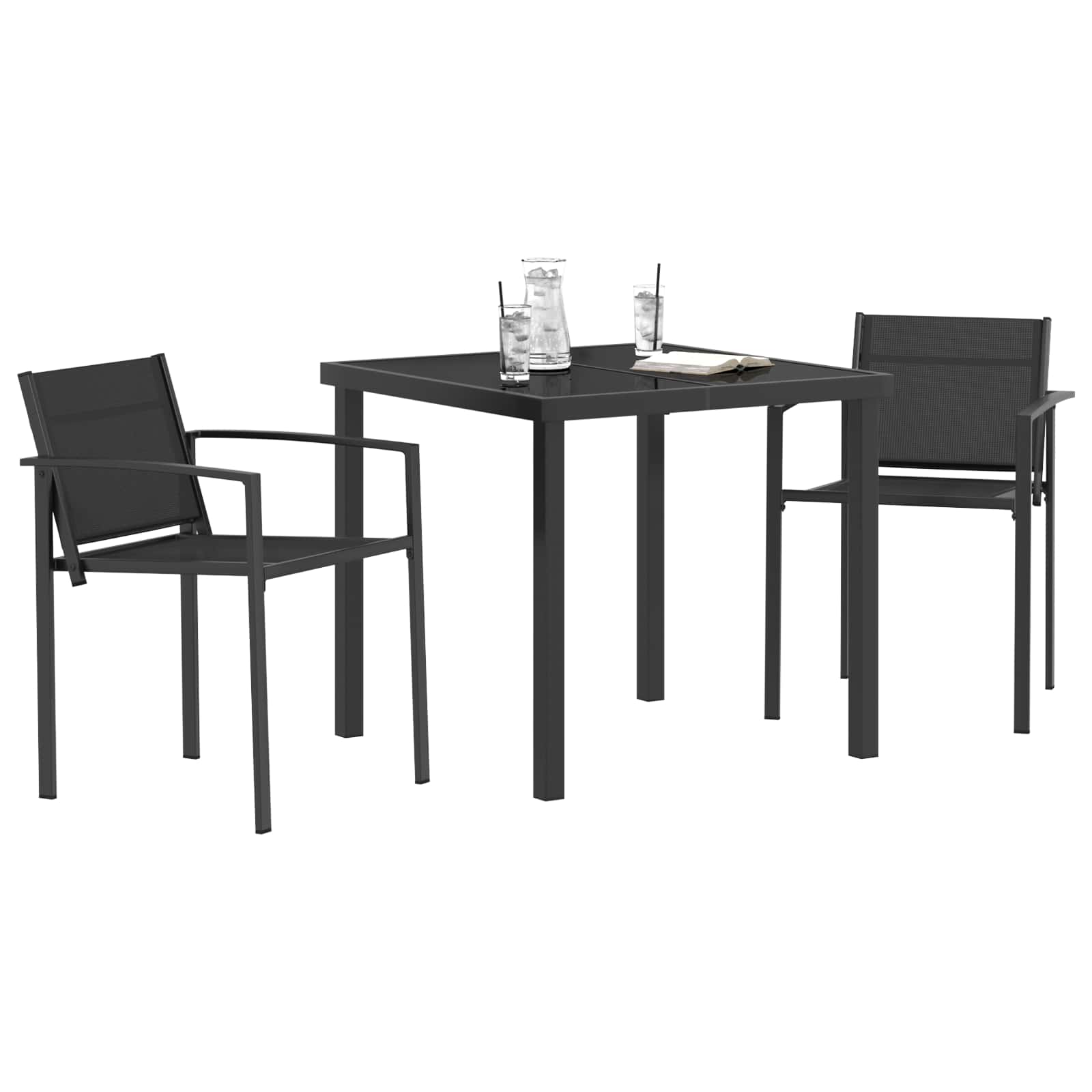 Ensemble de meubles d'extérieur 3 pcs Noir et anthracite - XIOS