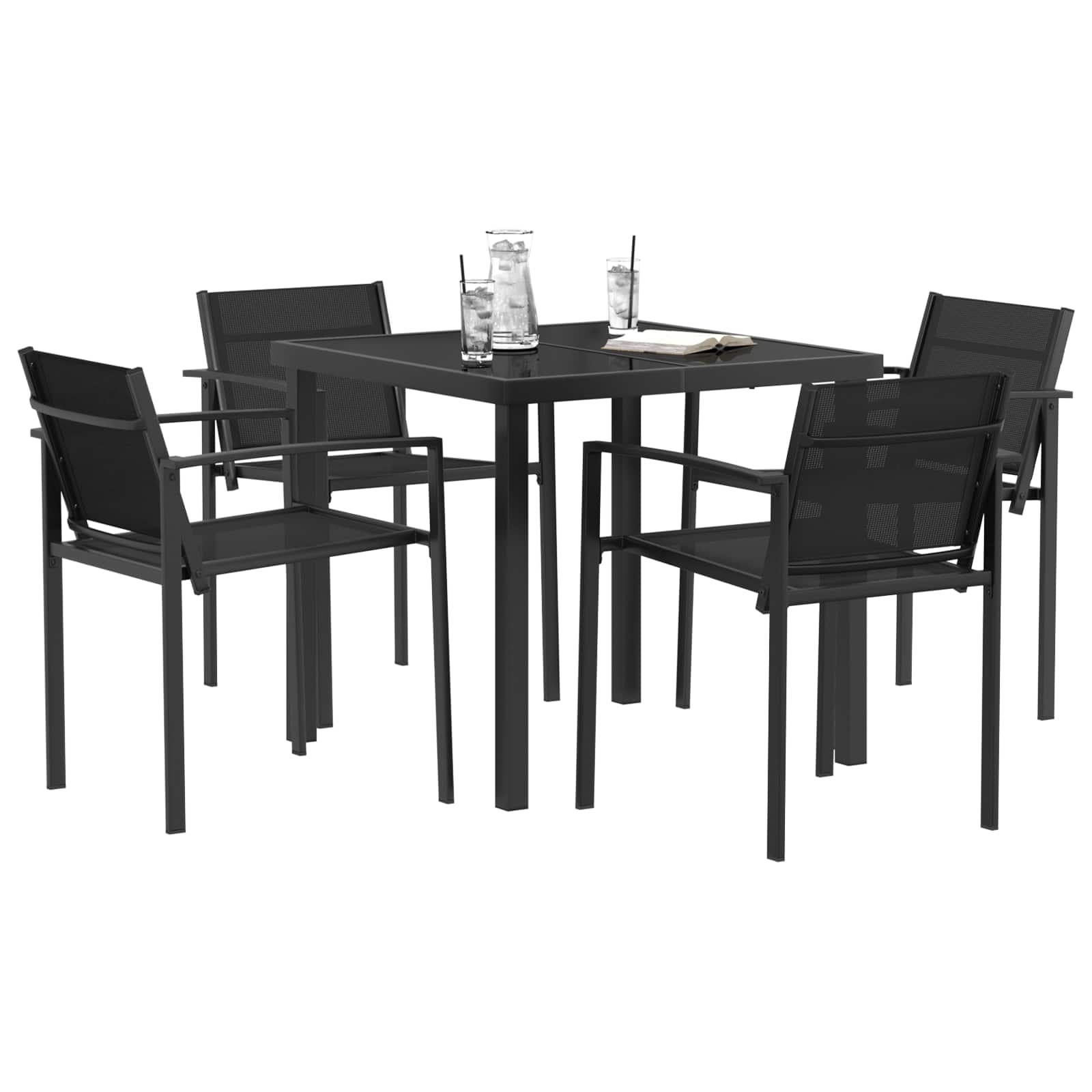 Ensemble de meubles d'extérieur 5 pcs Noir et anthracite