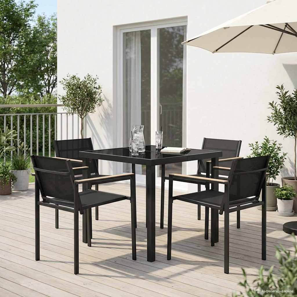 Ensemble de meubles d'extérieur 5 pc Noir et anthracite