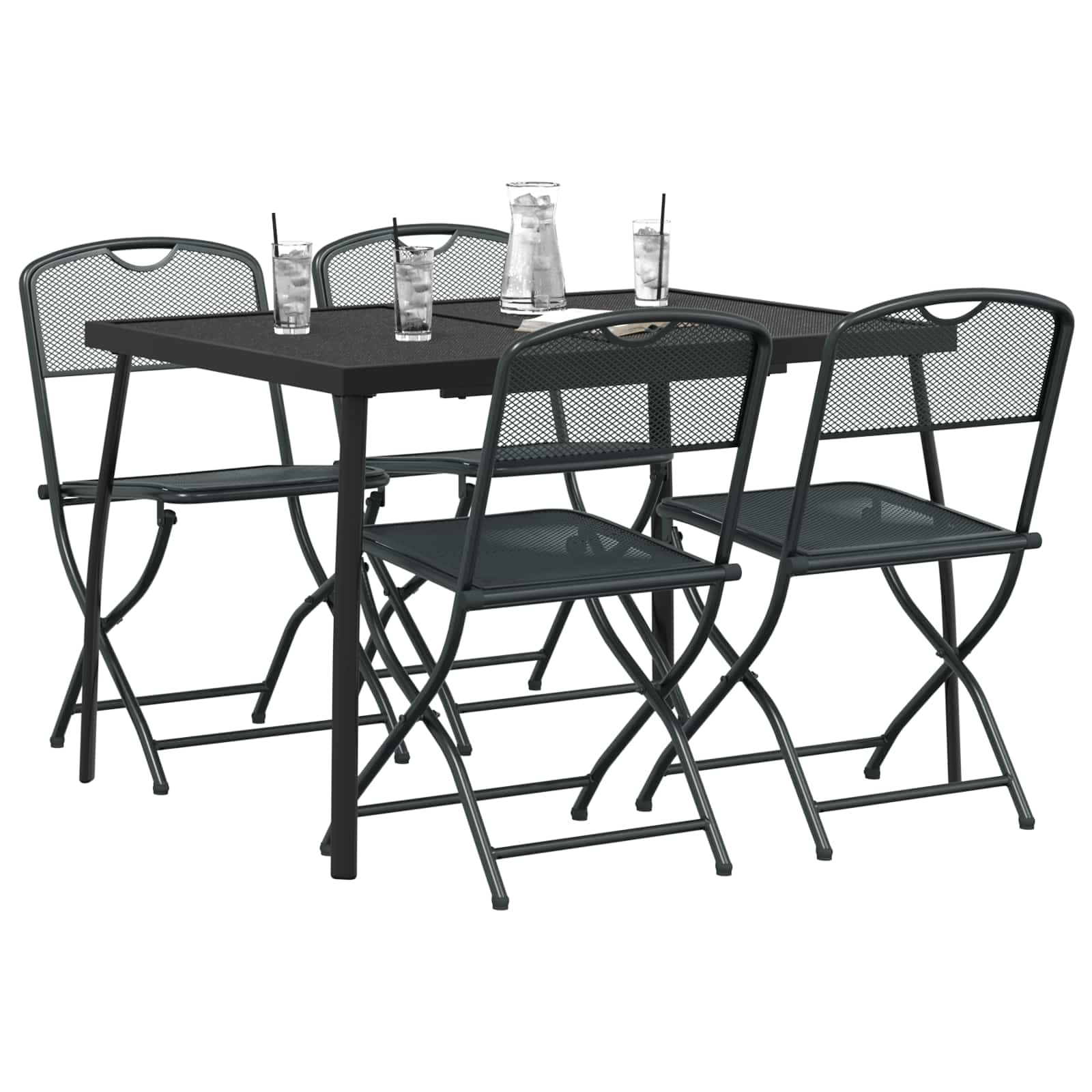 Ensemble de meubles d'extérieur 5 pcs Anthracite Fer et Acier - XIOS
