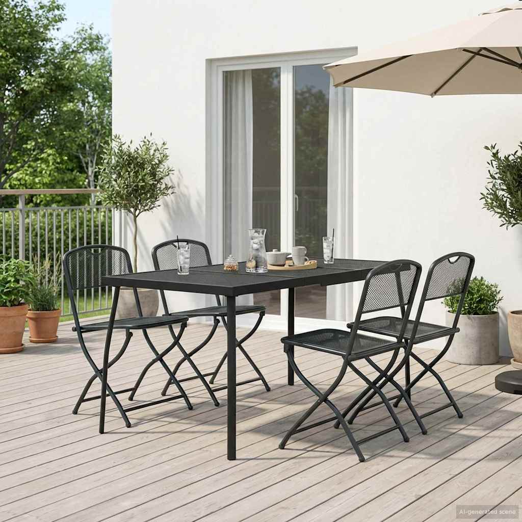 Ensemble de meubles d'extérieur 5 pcs Anthracite Fer et Acier - XIOS