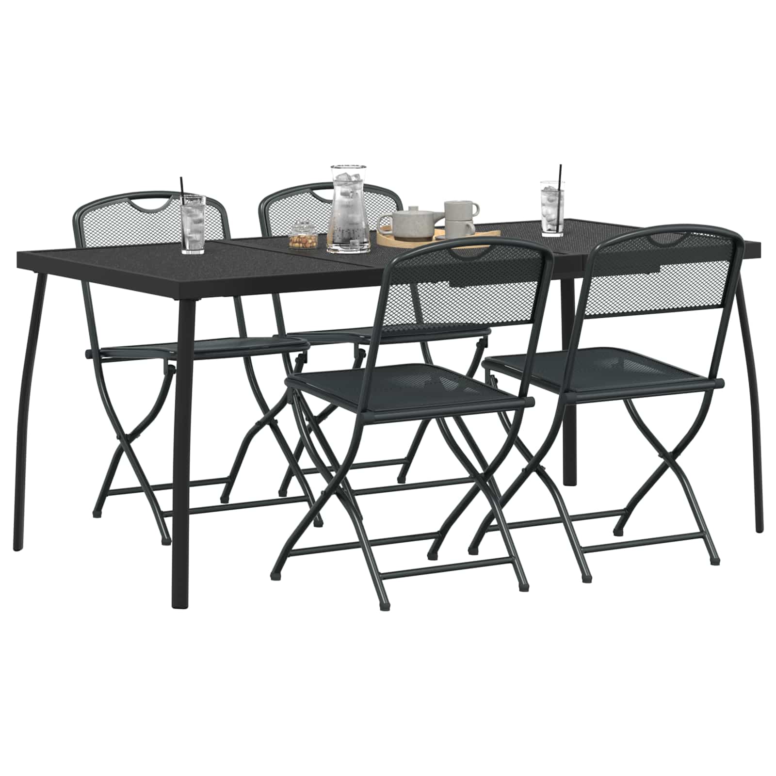 Ensemble de meubles d'extérieur 5 pcs Anthracite Fer et Acier - XIOS