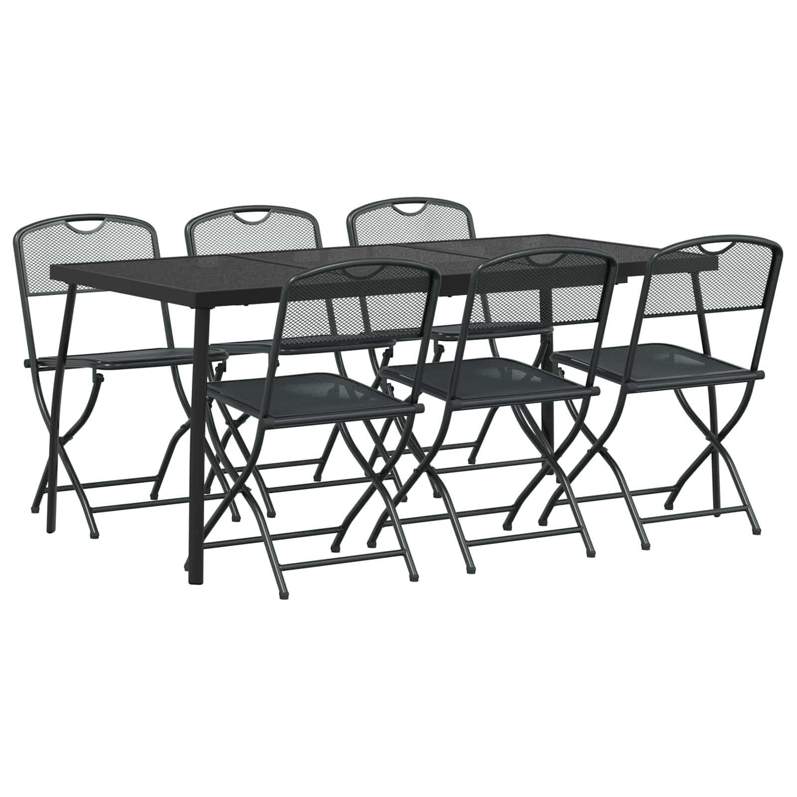 Ensemble de meubles d'extérieur 7 pcs Anthracite Fer et Acier - XIOS