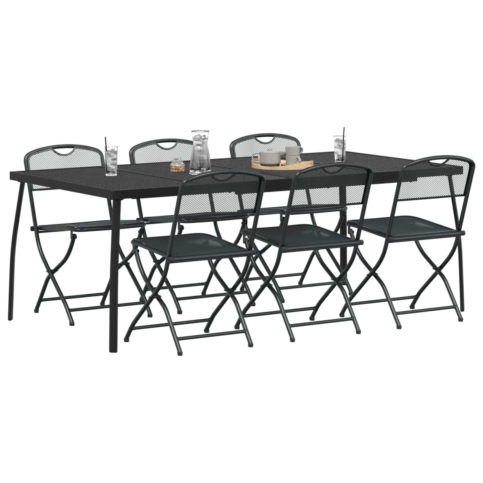 Ensemble de meubles d'extérieur 7 pcs Anthracite Fer et Acier - XIOS