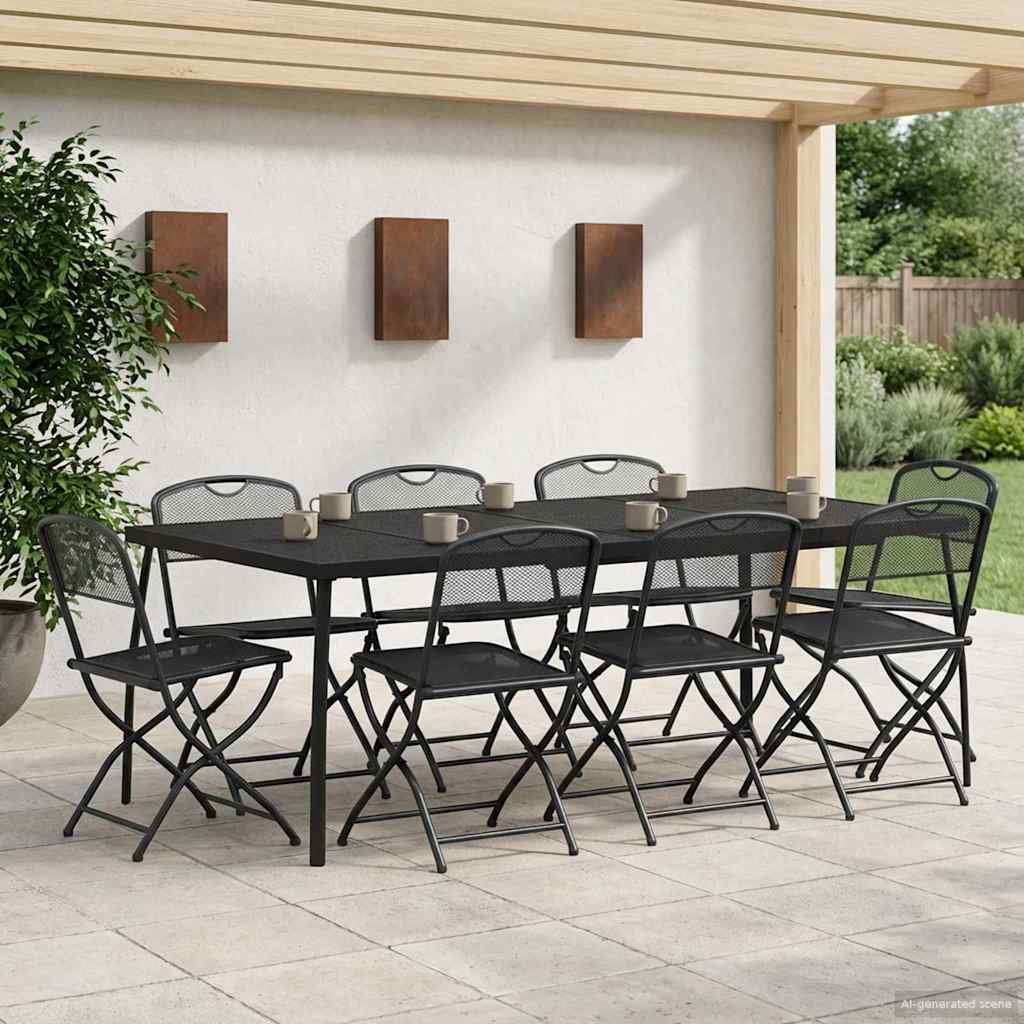 Ensemble de meubles d'extérieur 9 pcs Anthracite Fer et Acier - XIOS