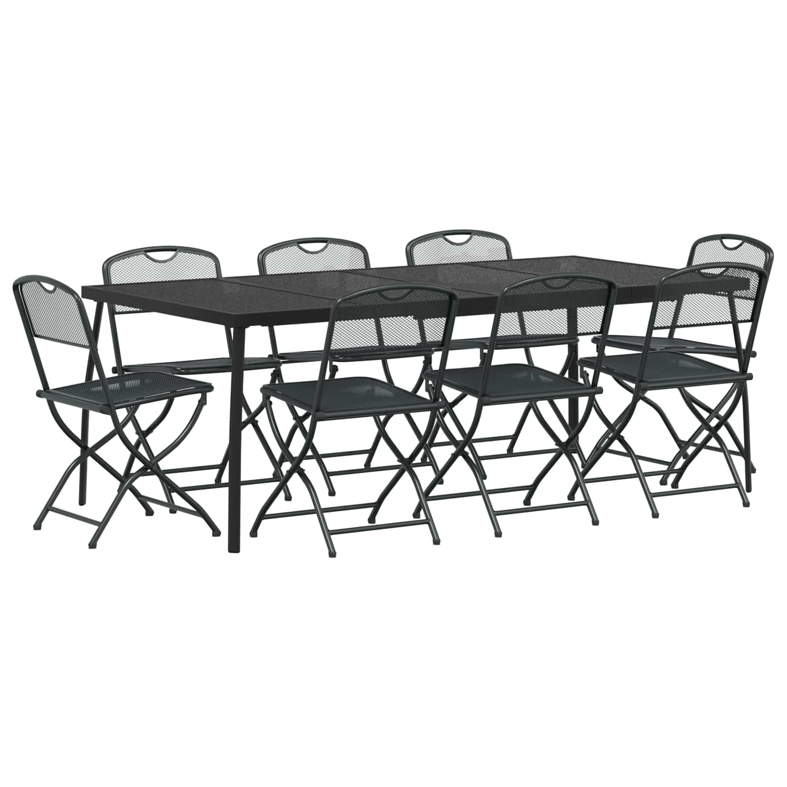 Ensemble de meubles d'extérieur 9 pcs Anthracite Fer et Acier - XIOS