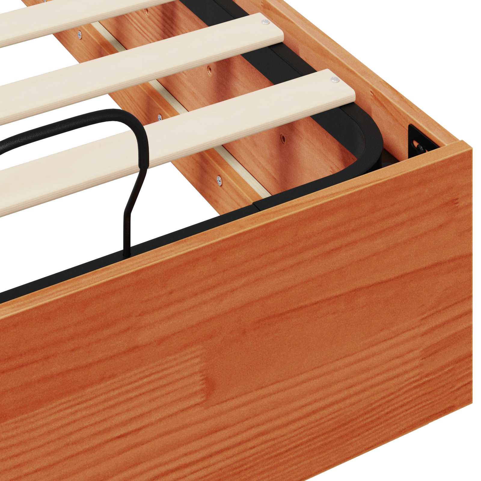 Cadre de lit ottoman avec rangement Brun cire 75 x 190 cm - XIOS
