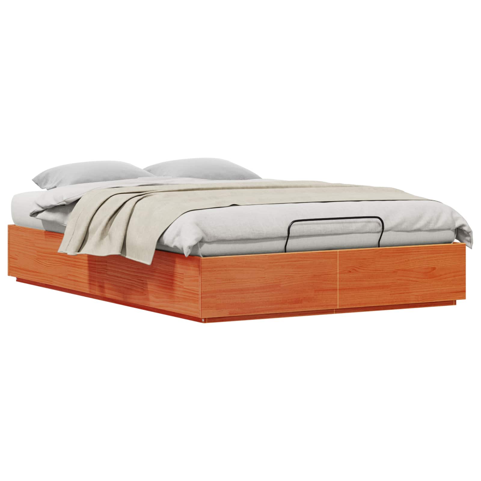 Cadre de lit ottoman avec rangement Brun cire 135 x 190 cm - XIOS