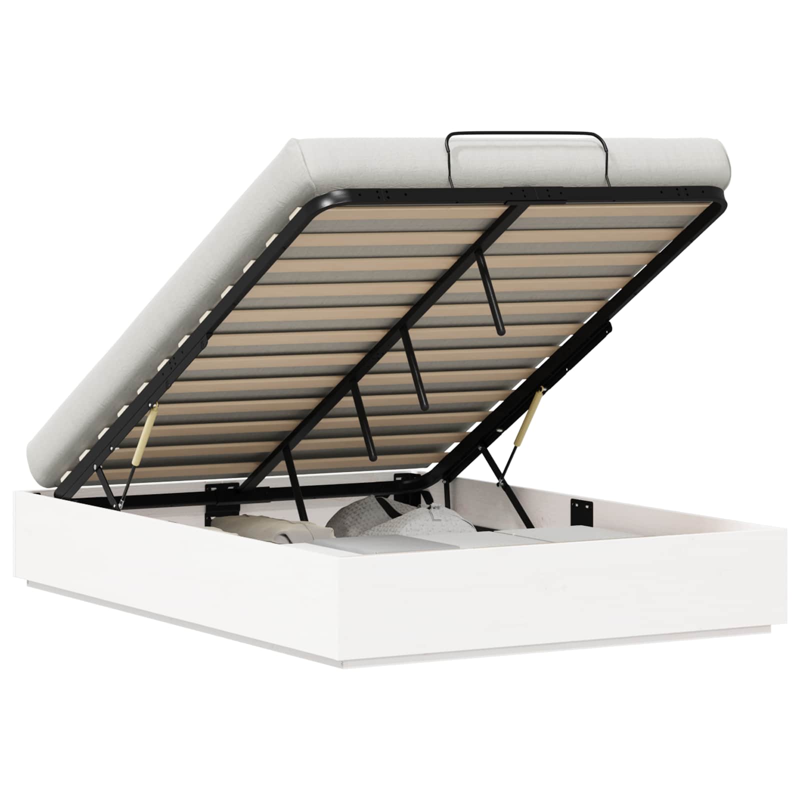 Cadre de lit ottoman avec rangement Blanc 150 x 200 cm - XIOS