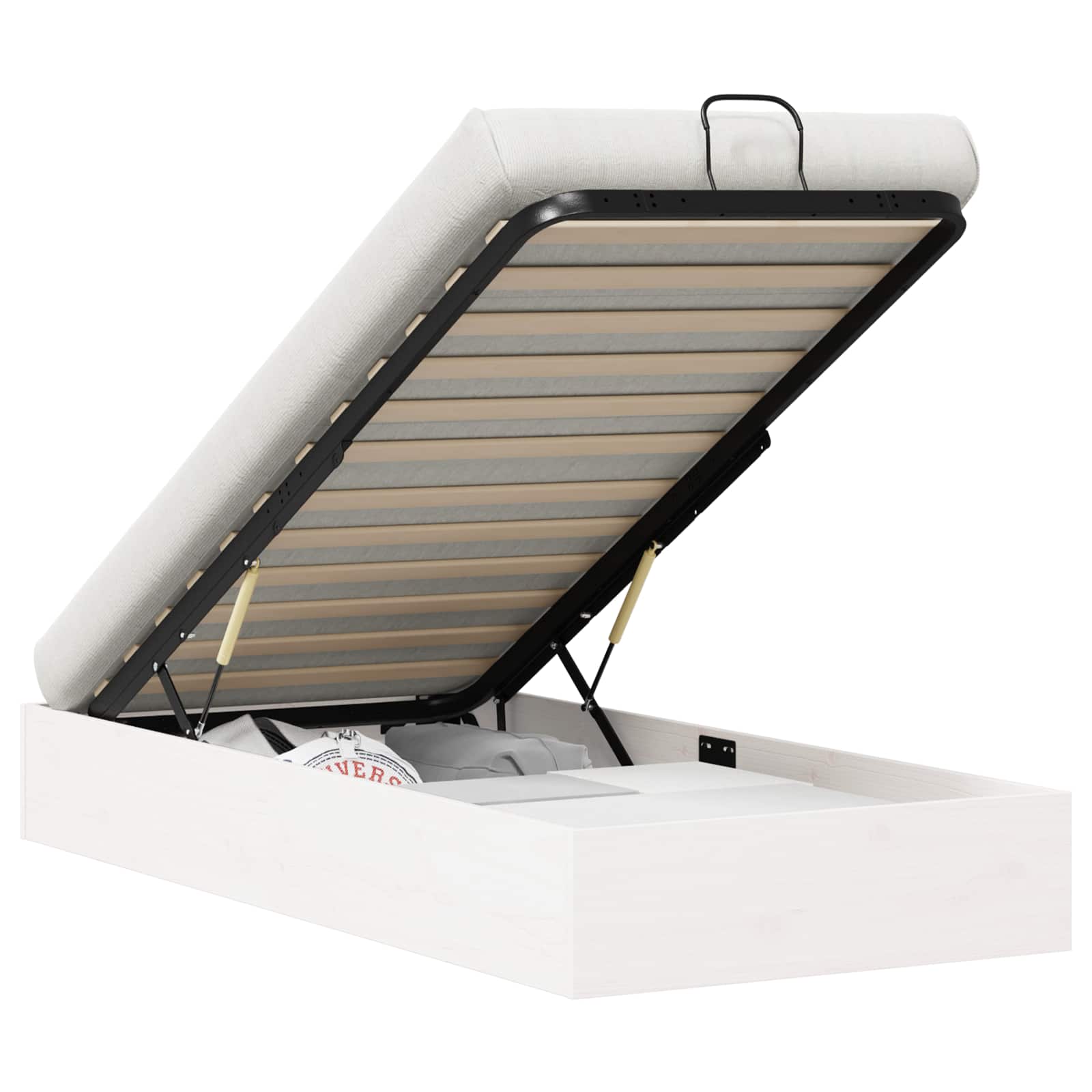 Cadre de lit ottoman avec rangement Blanc 75 x 190 cm - XIOS