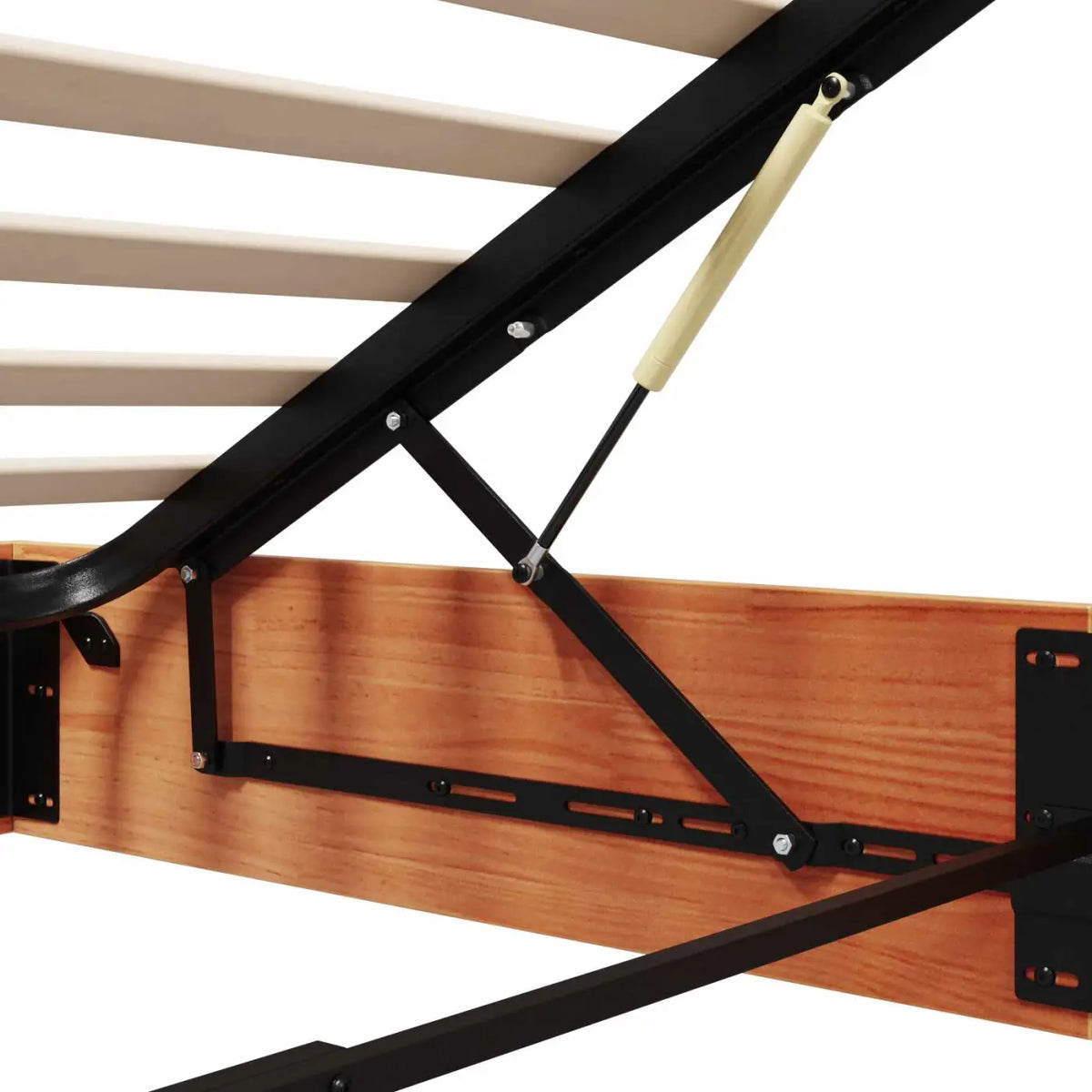 Cadre de lit ottoman avec rangement Brun Ciré 150 x 200 cm - XIOS
