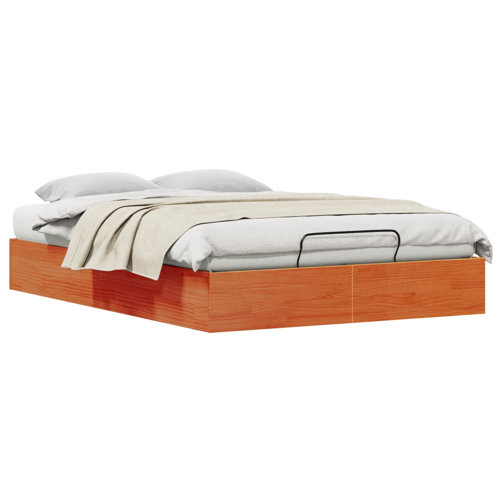 Cadre de lit ottoman avec rangement Brun Ciré 150 x 200 cm - XIOS