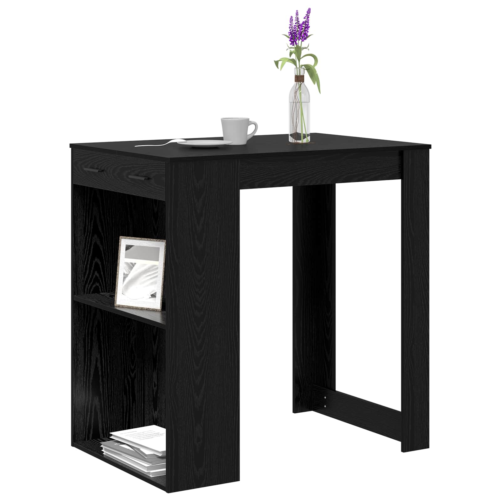 Table de bar 102 x 70 x 103,5 cm Bois d'ingénierie Chêne noir