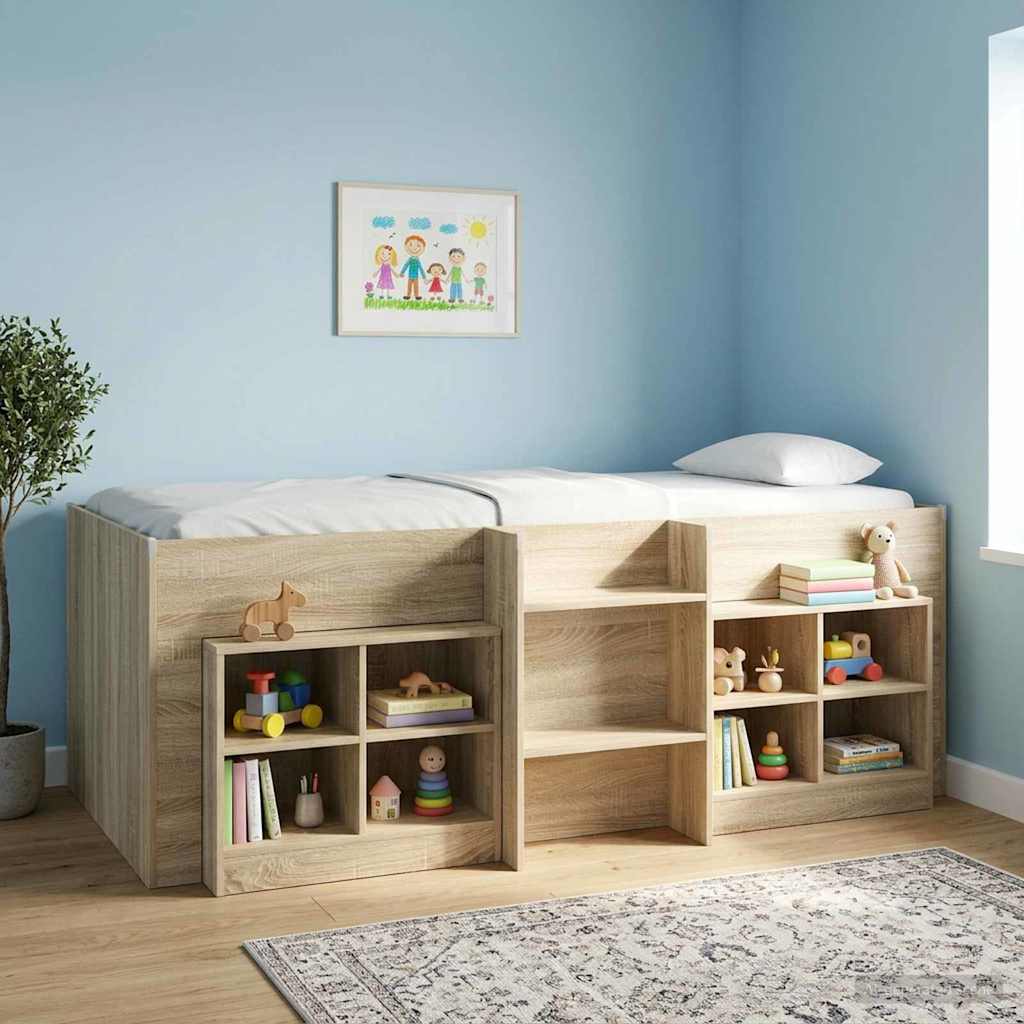 Cadre de Lit Élevé pour Enfants Chêne Sonoma 80 x 200 cm - XIOS