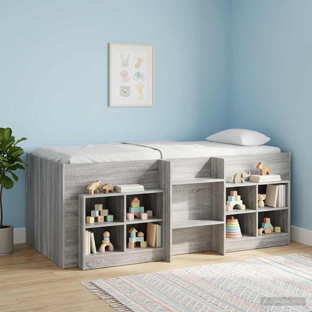 Cadre de Lit Élevé pour Enfants Sonoma gris 80 x 200 cm - XIOS