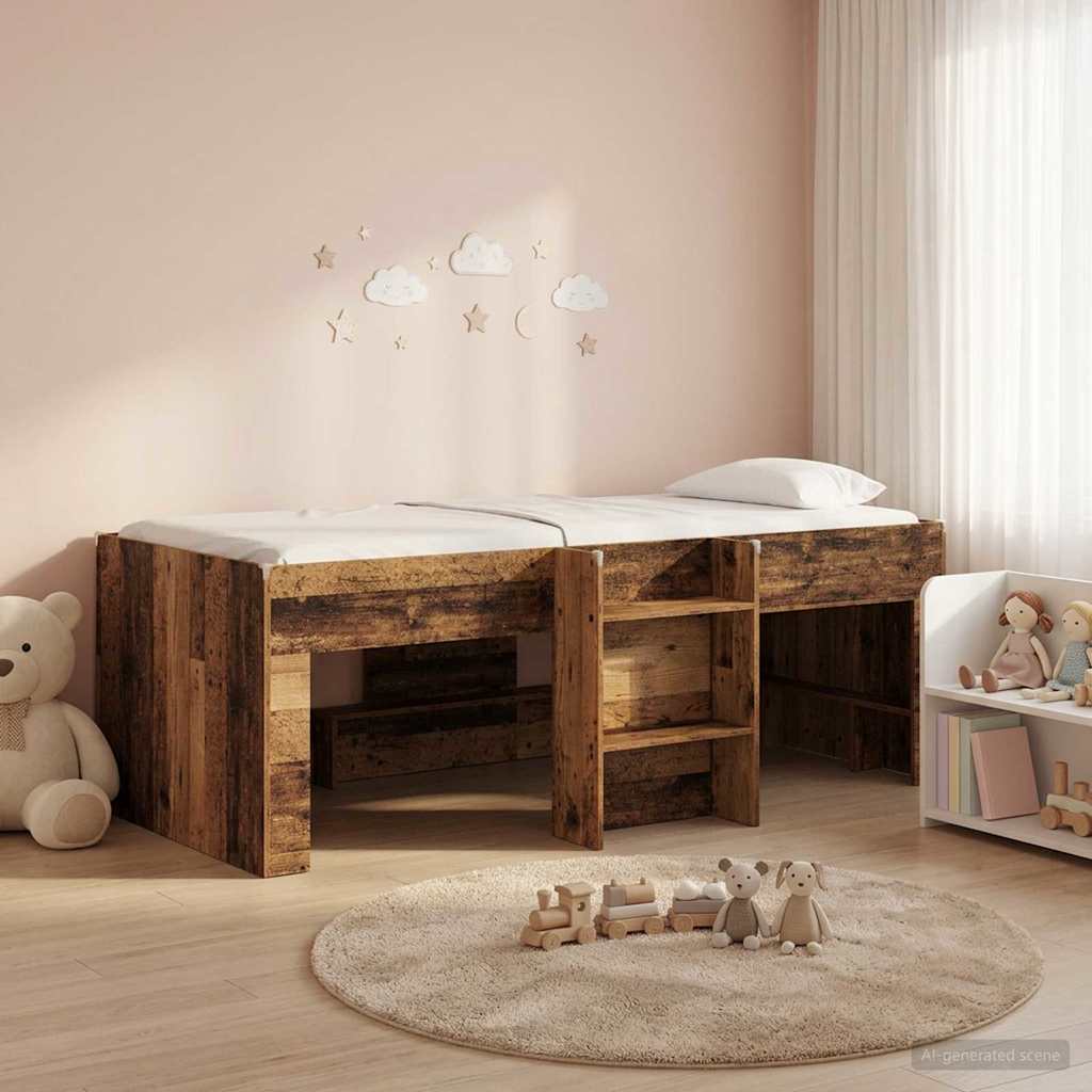 Cadre de Lit Élevé pour Enfants Bois ancien 80 x 200 cm - XIOS