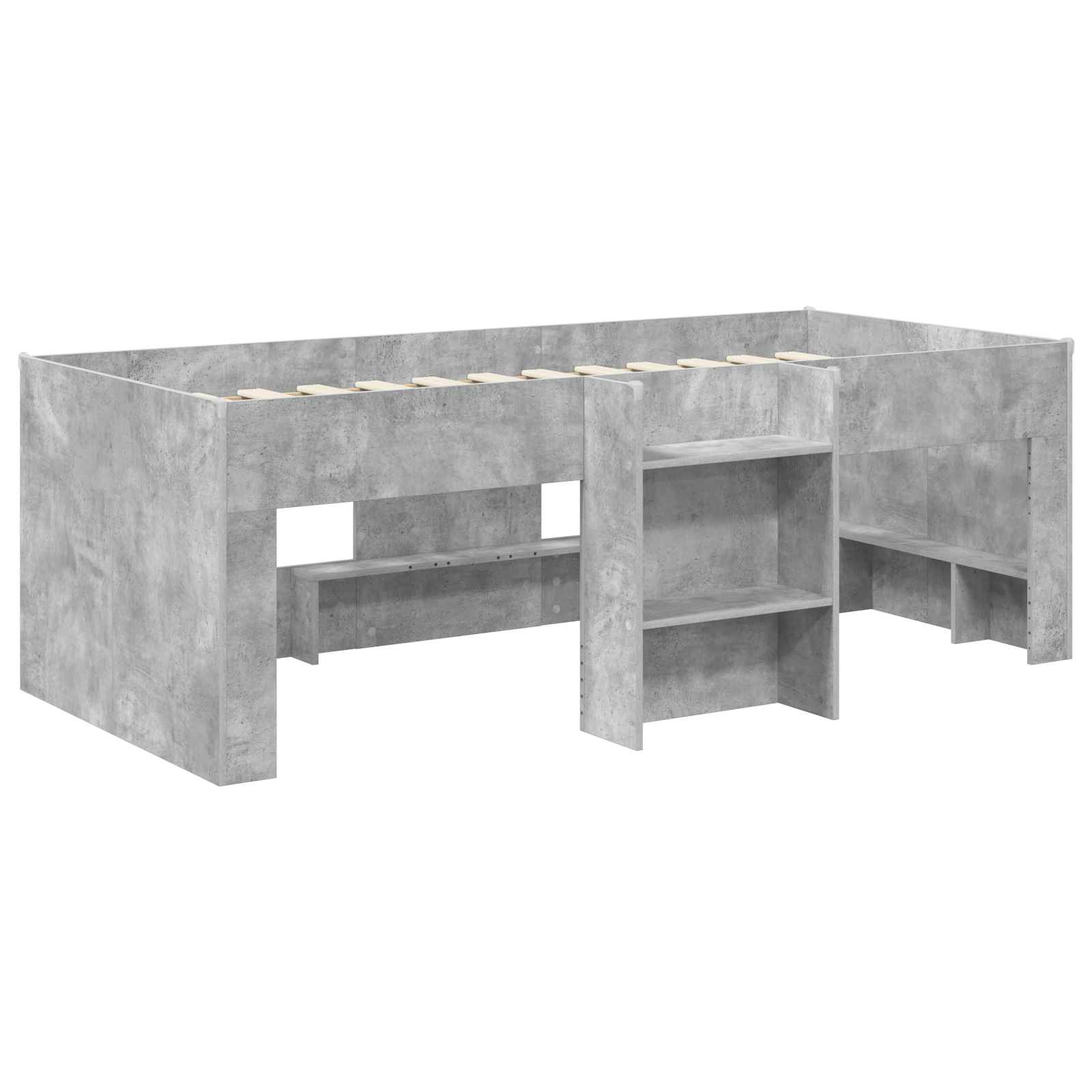 Cadre de Lit Élevé pour Enfants Gris béton 90 x 200 cm - XIOS