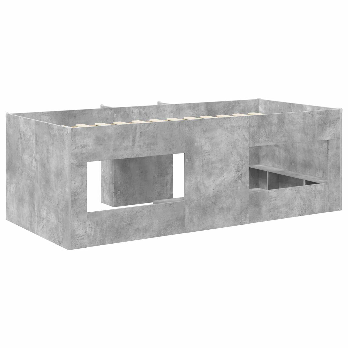 Cadre de Lit Élevé pour Enfants Gris béton 90 x 200 cm - XIOS