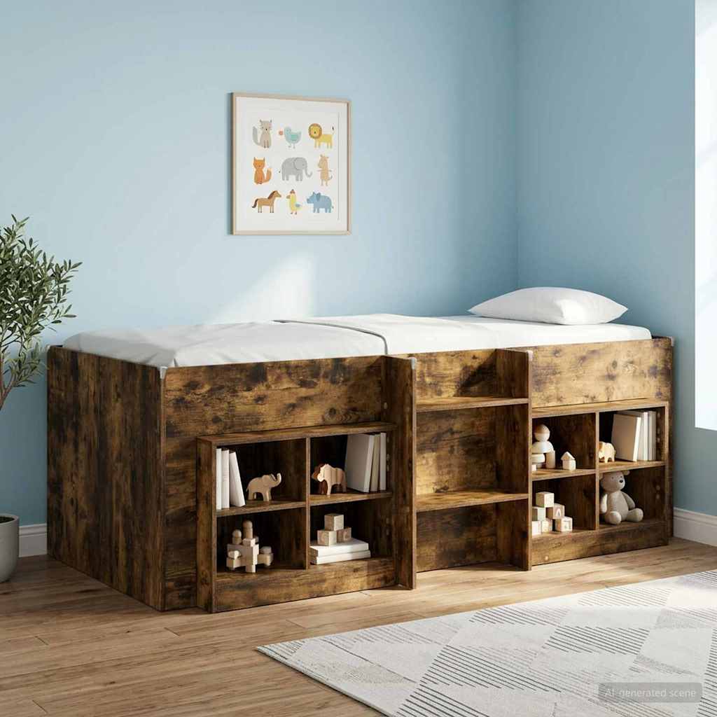 Cadre de Lit Élevé pour Enfants Chêne fumé 90 x 200 cm - XIOS
